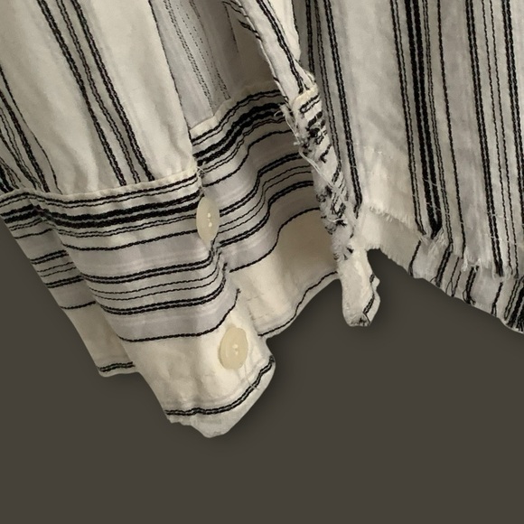 Vintage 90s Y2K Nygard Striped Embroidered Dristressed Shirt - Picture 3 of 8